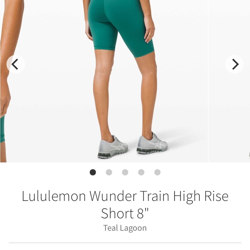 Lululemon Wunder Train High Rise shorts sz0 teal lagoon, small hole. Never worn - Picture 6 of 7